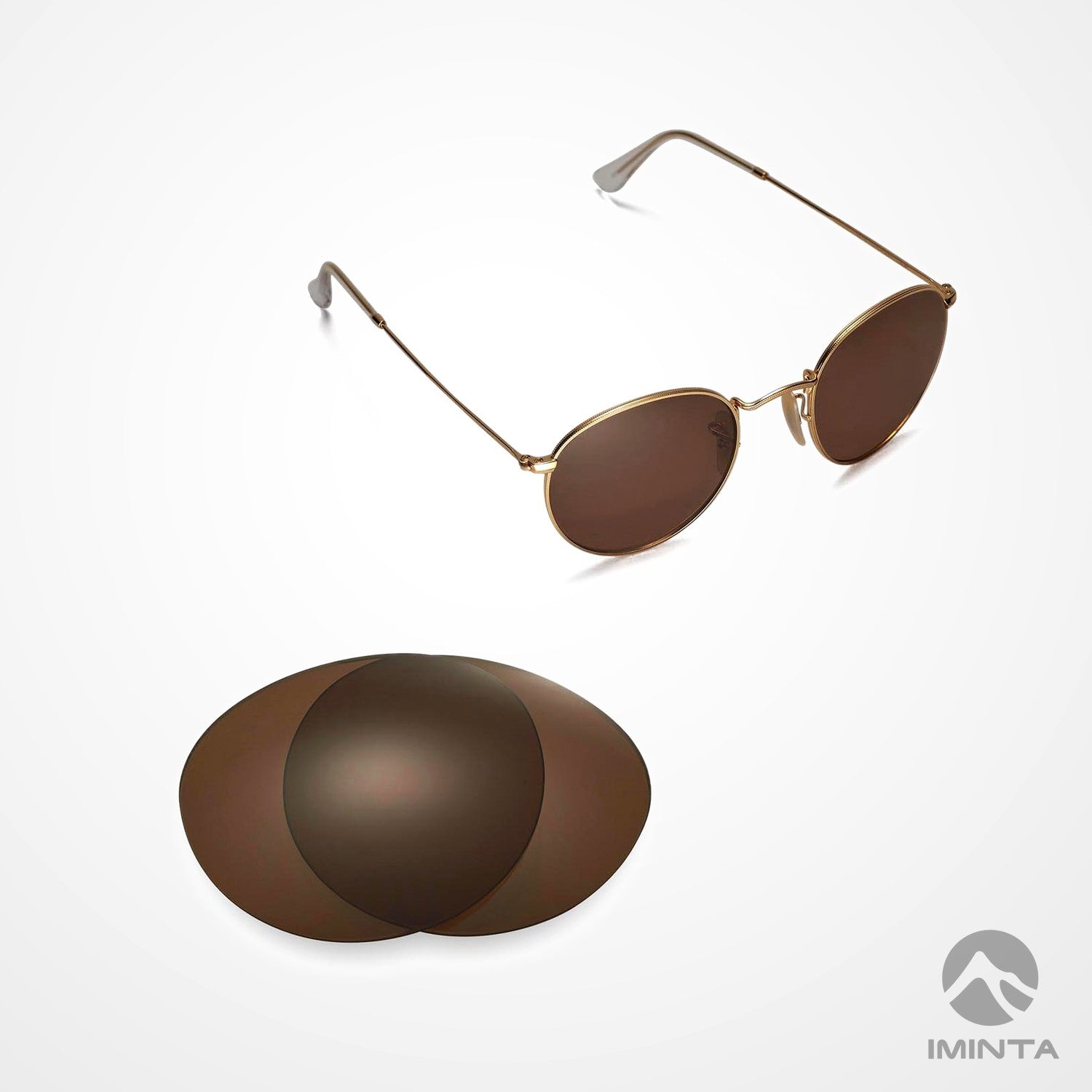 IMINTA Ray-Ban Round Metal RB3447 Brown ##brown