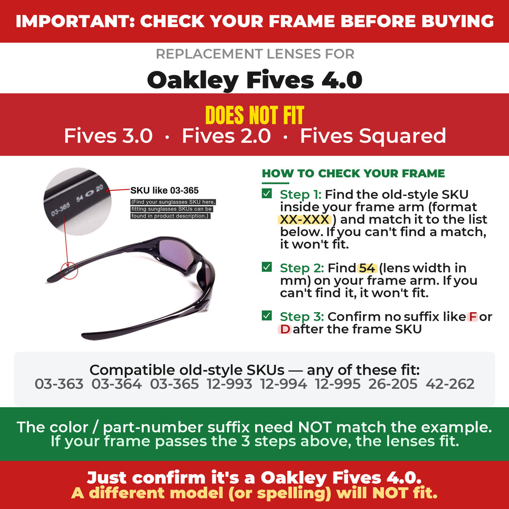 Verify your Oakley Fives 4.0 frame##shared
