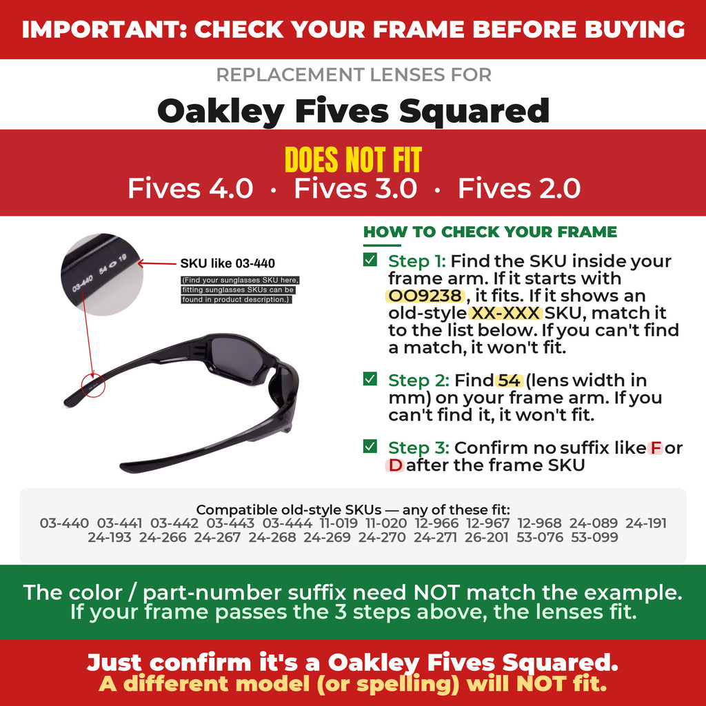 Verify your Oakley Fives Squared frame##shared