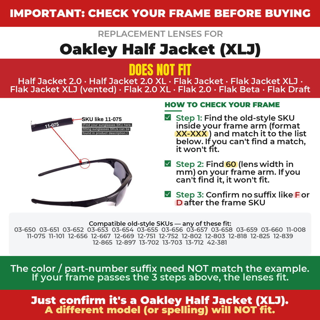 Verify your Oakley Half Jacket (XLJ) frame##shared
