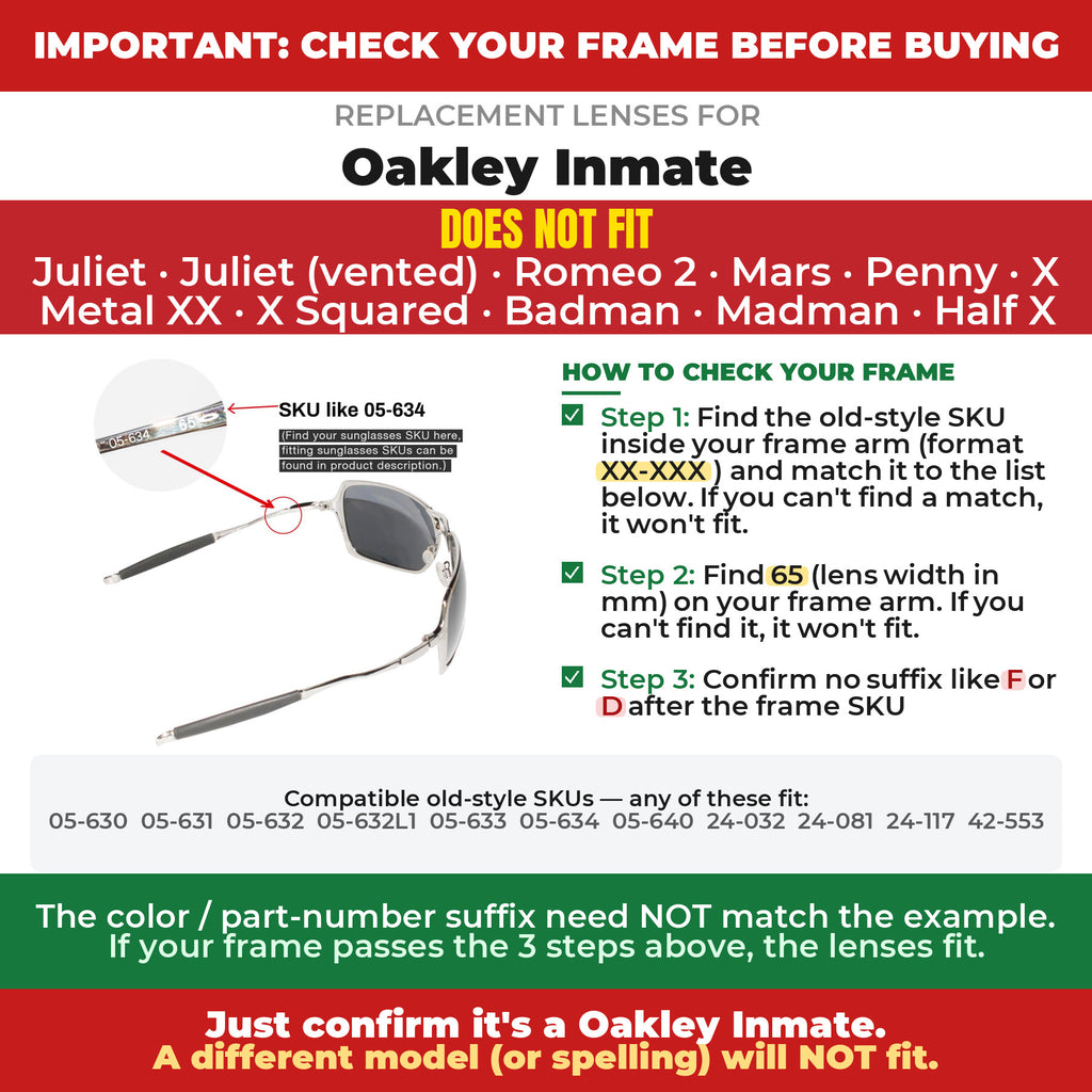Verify your Oakley Inmate frame##shared
