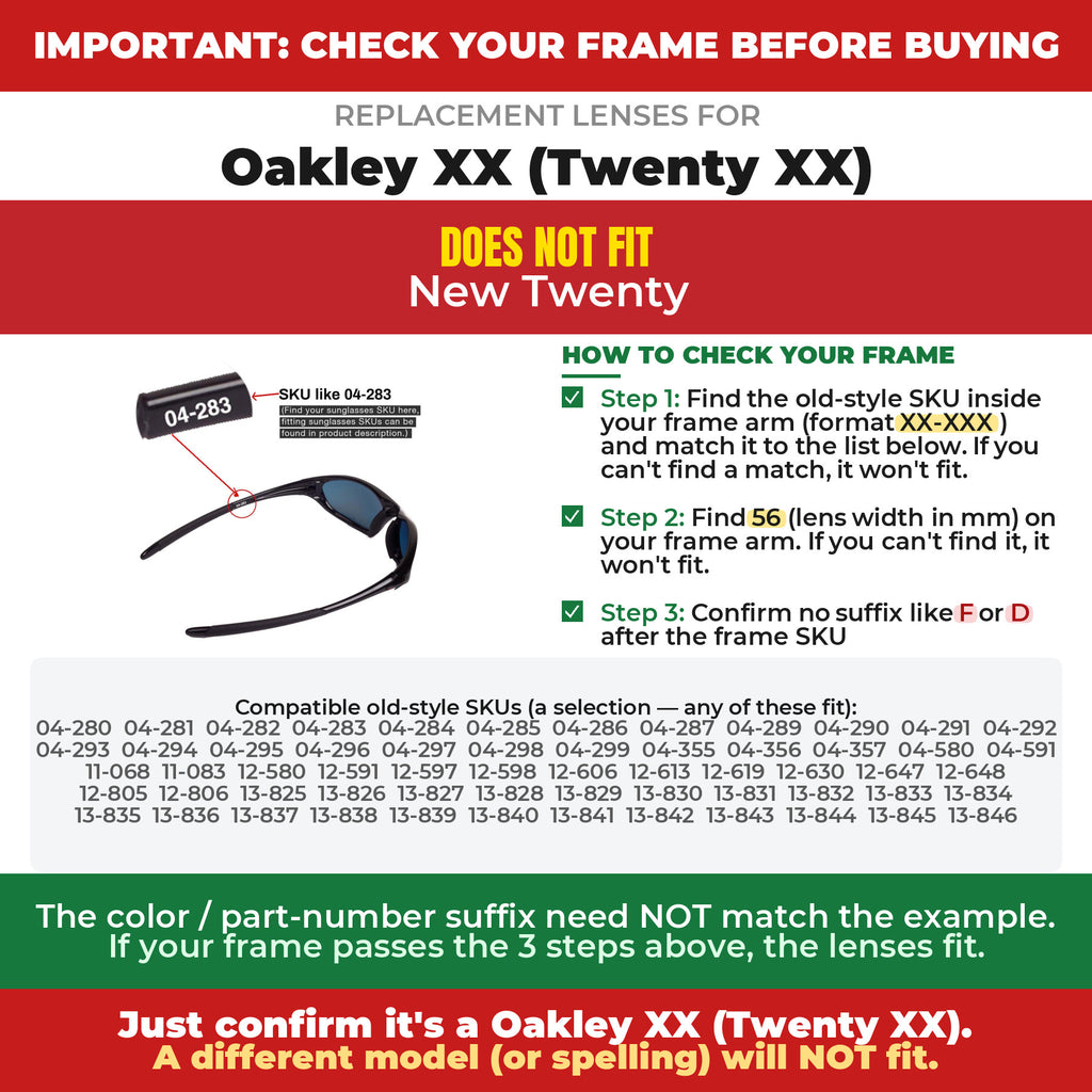 Verify your Oakley XX (Twenty XX) frame##shared