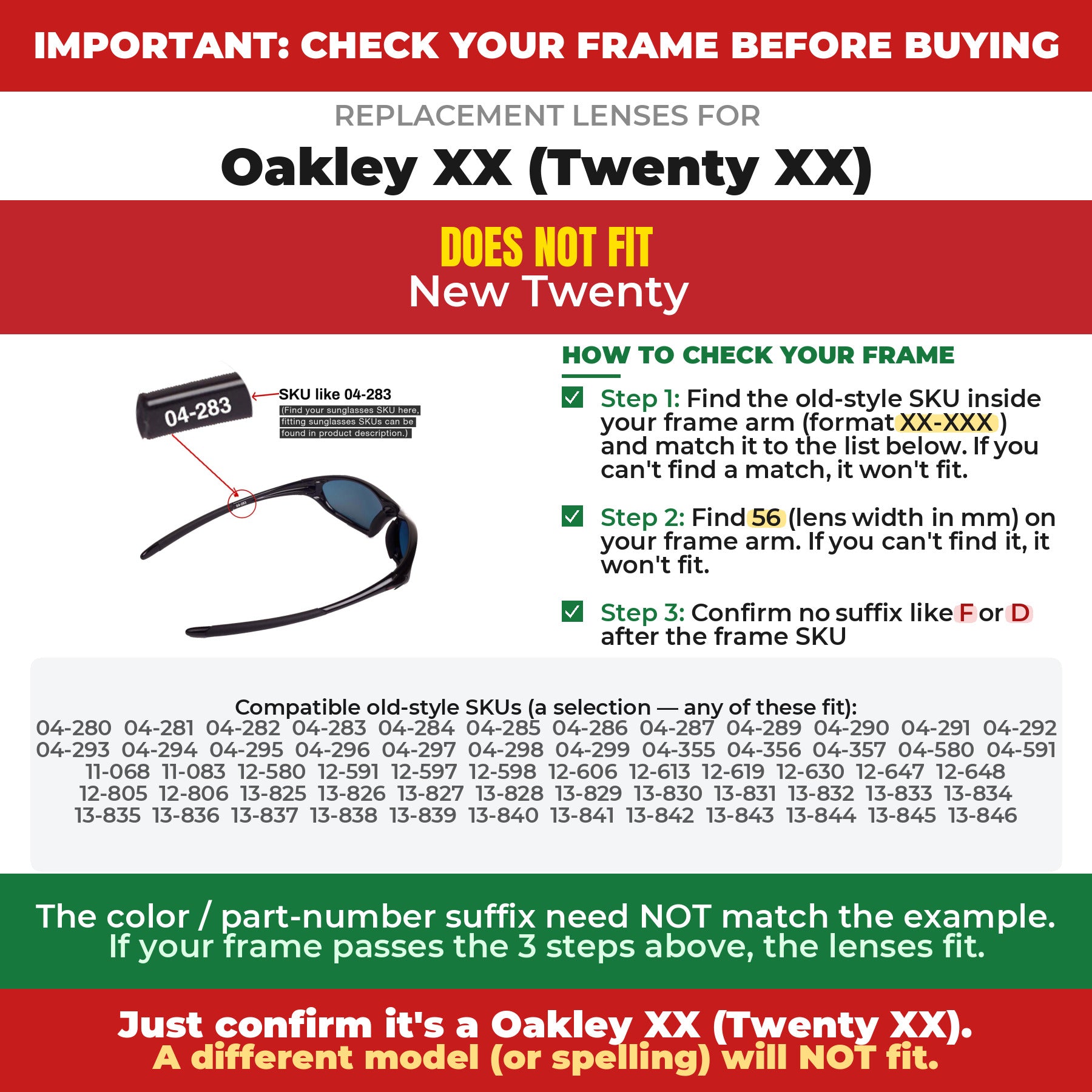 Verify your Oakley XX (Twenty XX) frame##shared