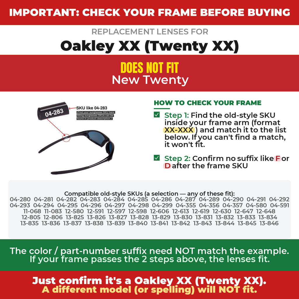 Verify your Oakley XX (Twenty XX) frame##shared