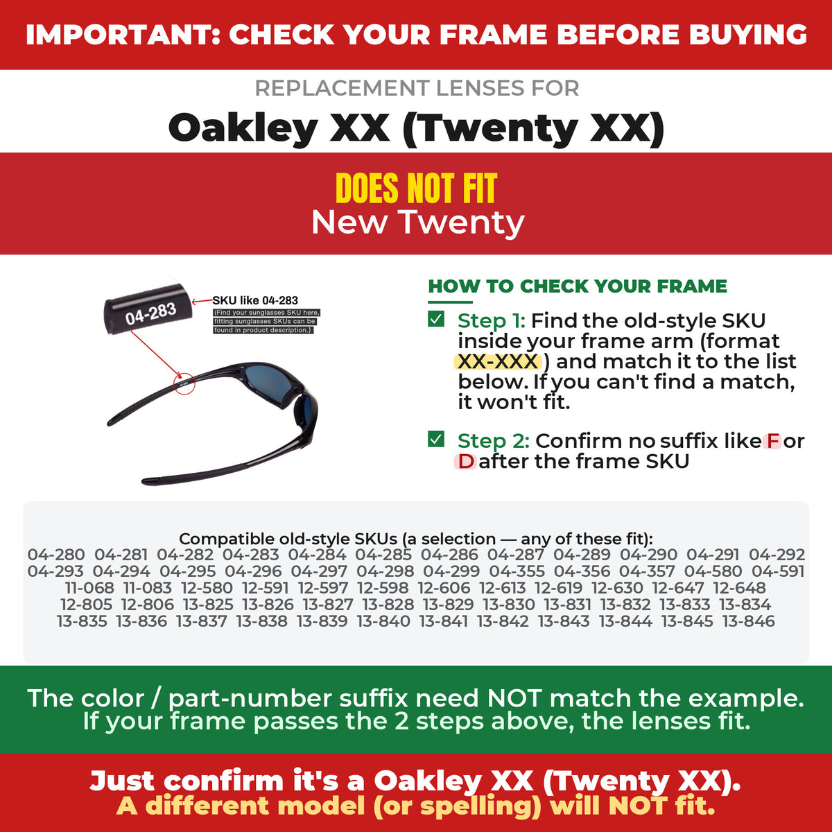 Verify your Oakley XX (Twenty XX) frame##shared