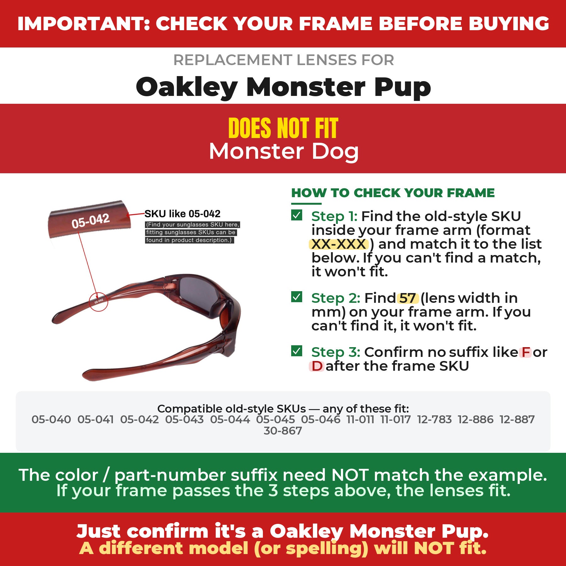 Verify your Oakley Monster Pup frame##shared