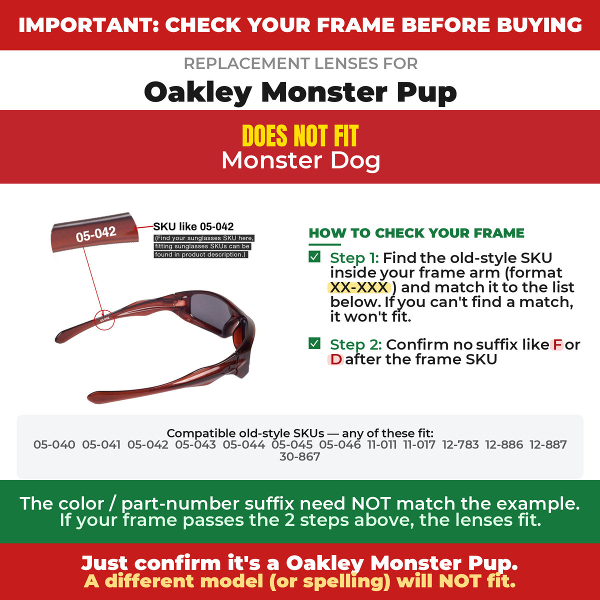 Verify your Oakley Monster Pup frame##shared