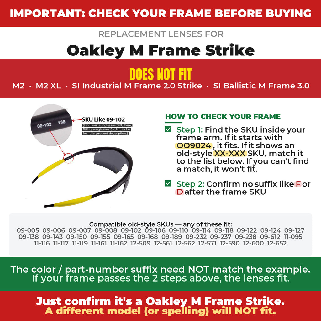 Verify your Oakley M Frame Strike frame##shared