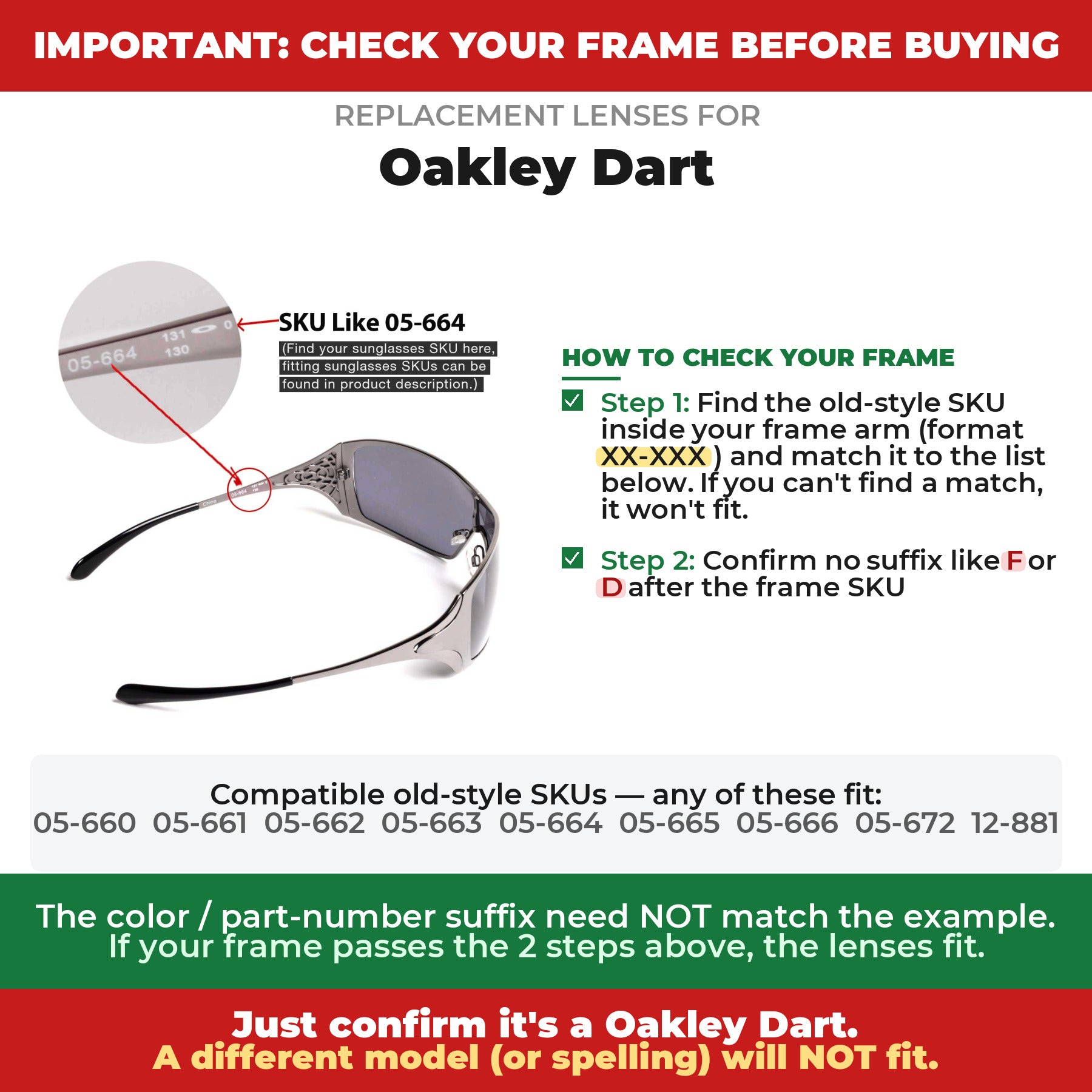 Verify your Oakley Dart frame##shared