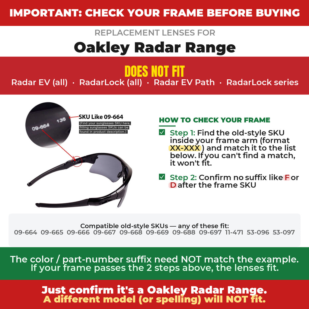 Verify your Oakley Radar Range frame##shared