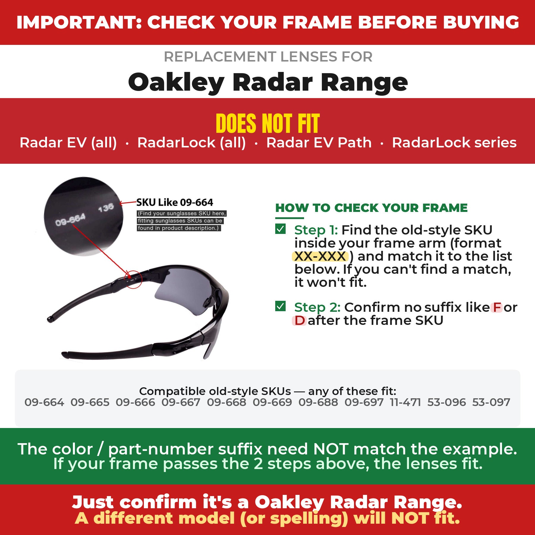 Verify your Oakley Radar Range frame##shared