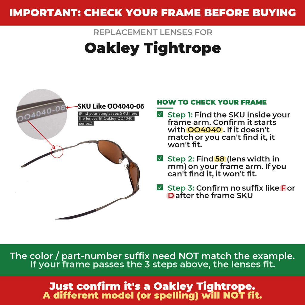 Verify your Oakley Tightrope frame##shared