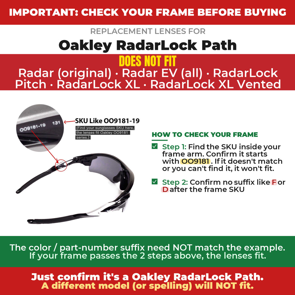 Verify your Oakley RadarLock Path frame##shared