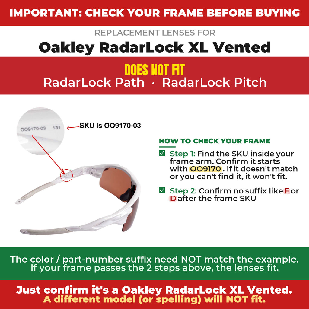 Verify your Oakley RadarLock XL Vented frame##shared