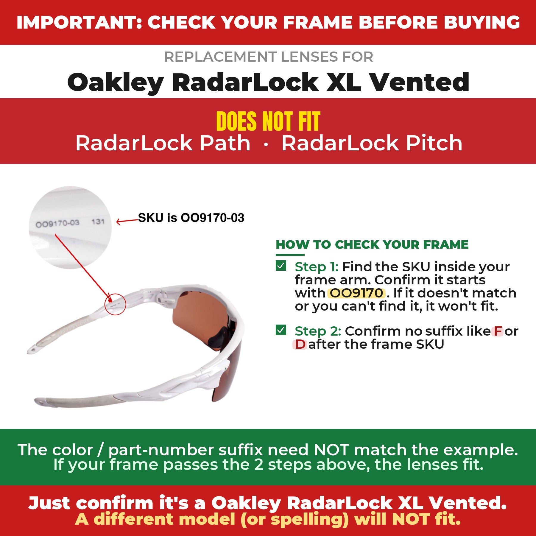 Verify your Oakley RadarLock XL Vented frame##shared