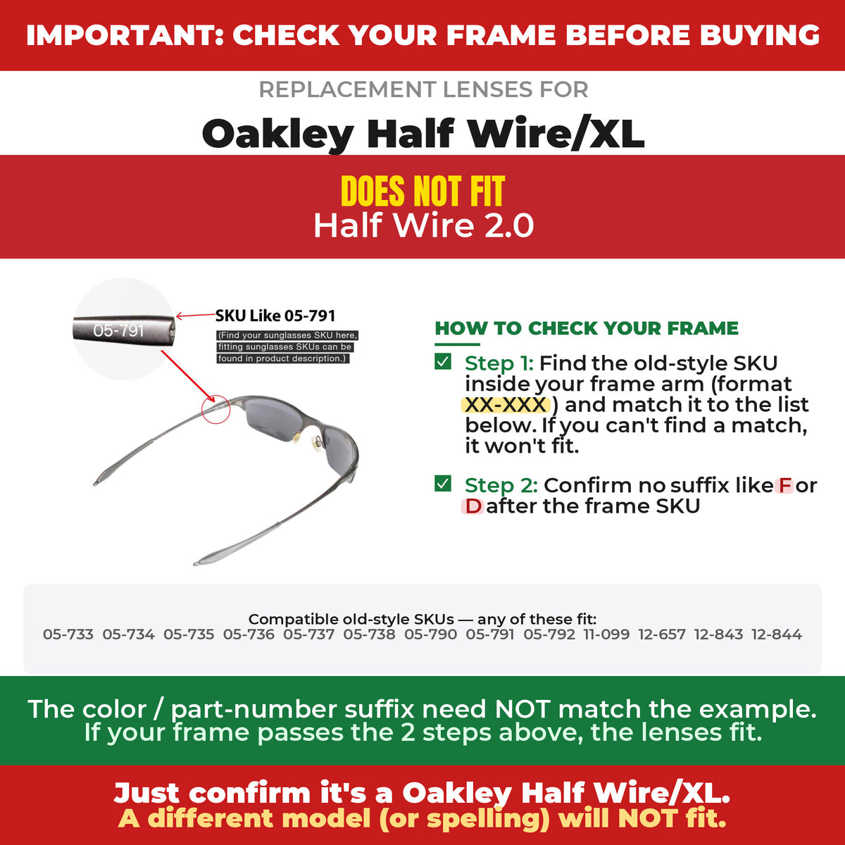 Verify your Oakley Half Wire/XL frame##shared