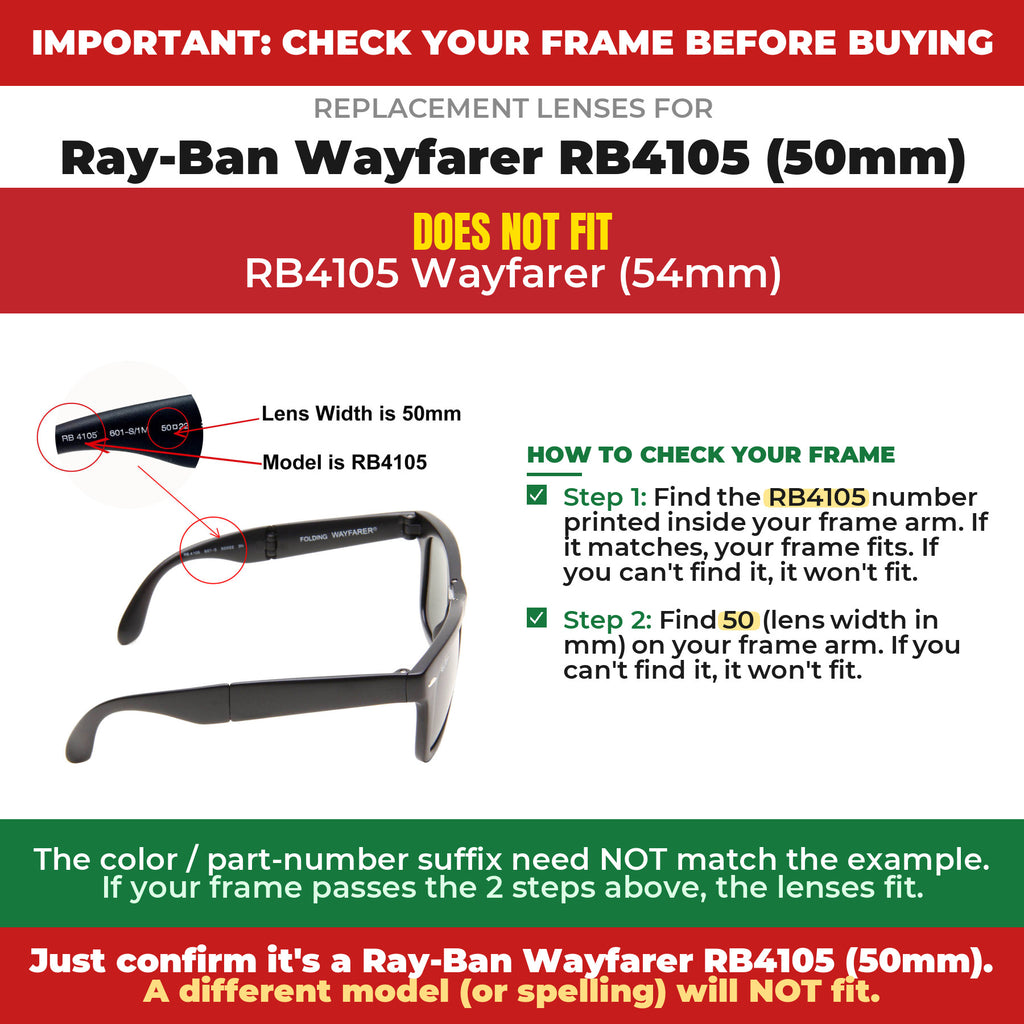 Verify your Ray-Ban Wayfarer RB4105 (50mm) frame##shared