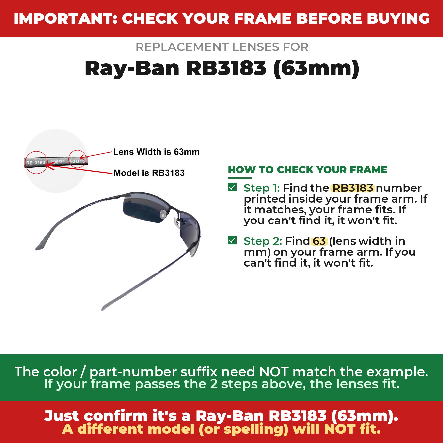 Verify your Ray-Ban RB3183 (63mm) frame##shared