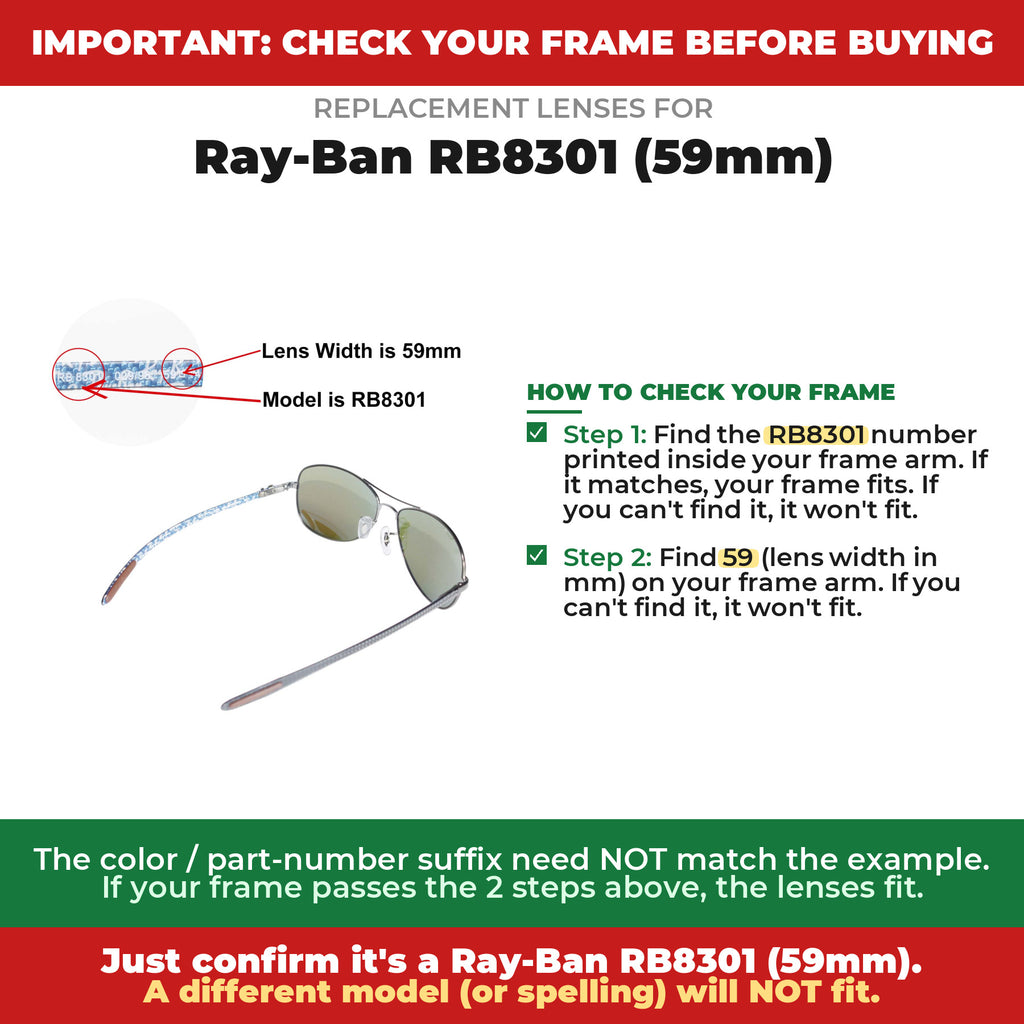 Verify your Ray-Ban RB8301 (59mm) frame##shared