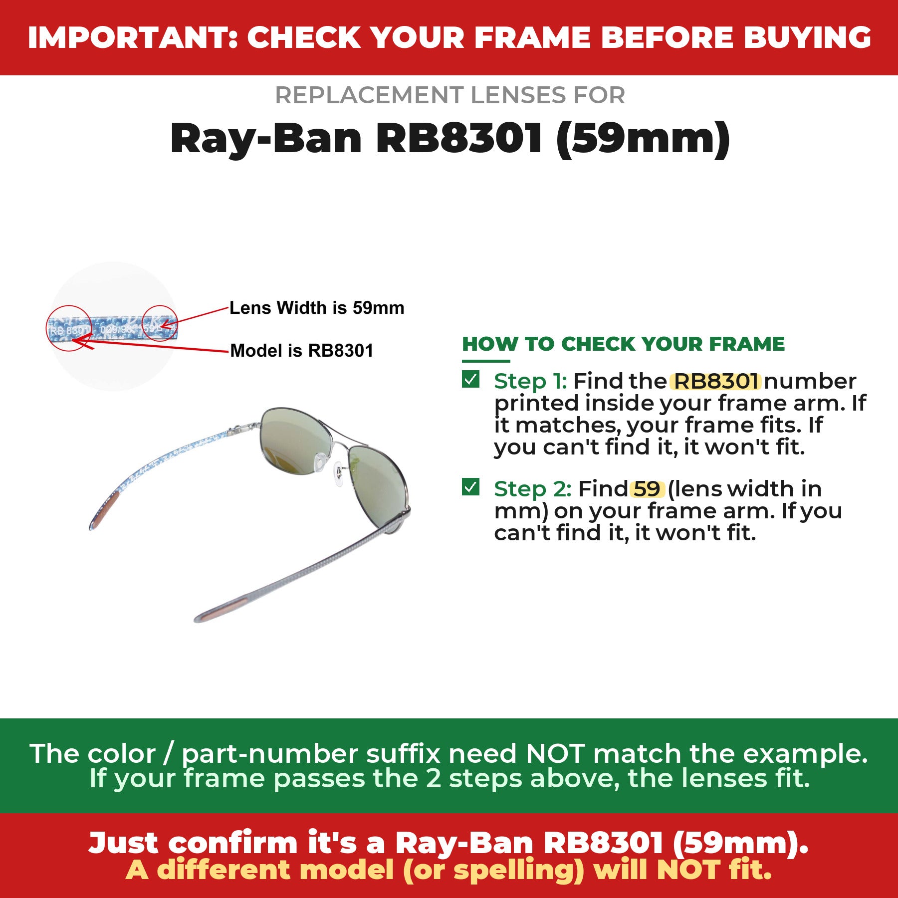 Verify your Ray-Ban RB8301 (59mm) frame##shared