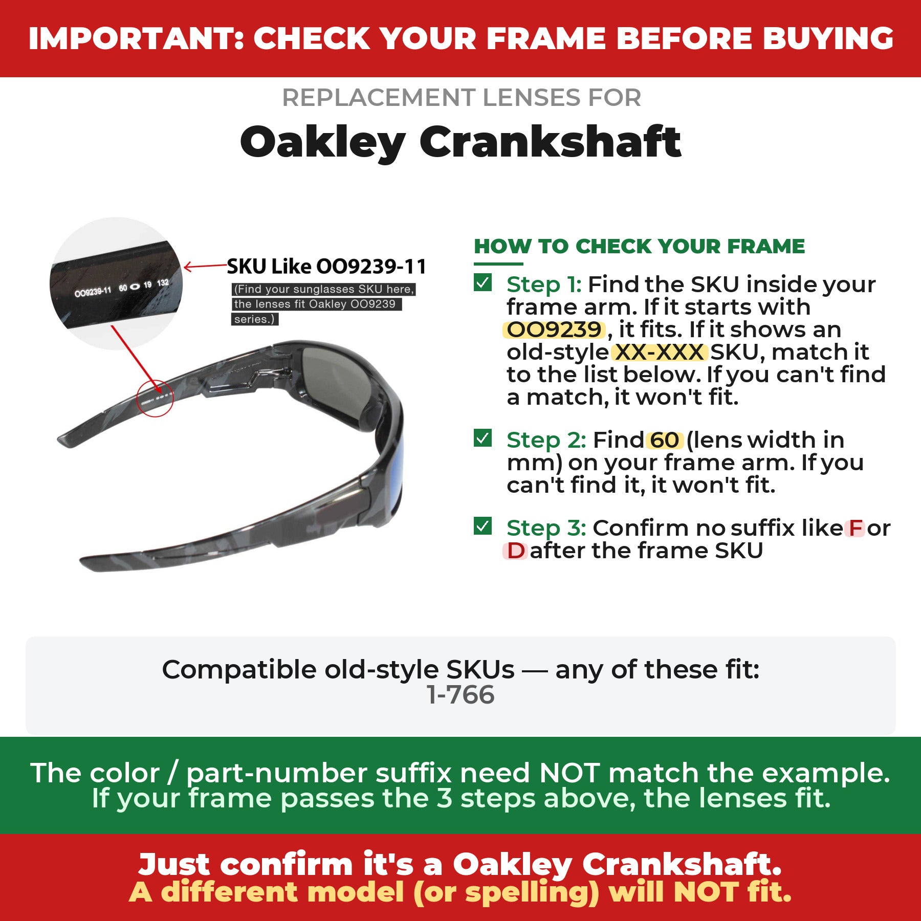 Verify your Oakley Crankshaft frame##shared