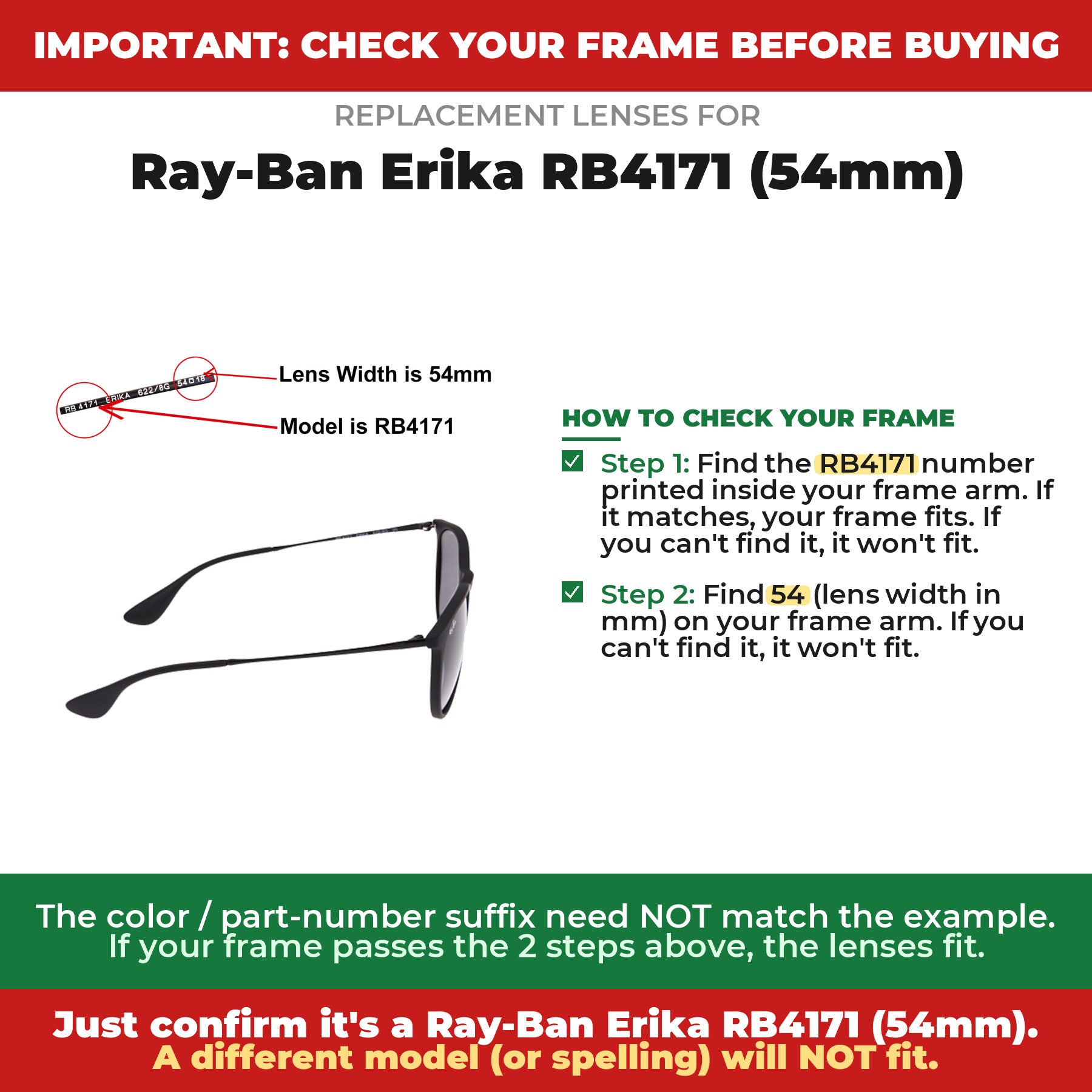 Verify your Ray-Ban Erika RB4171 (54mm) frame##shared