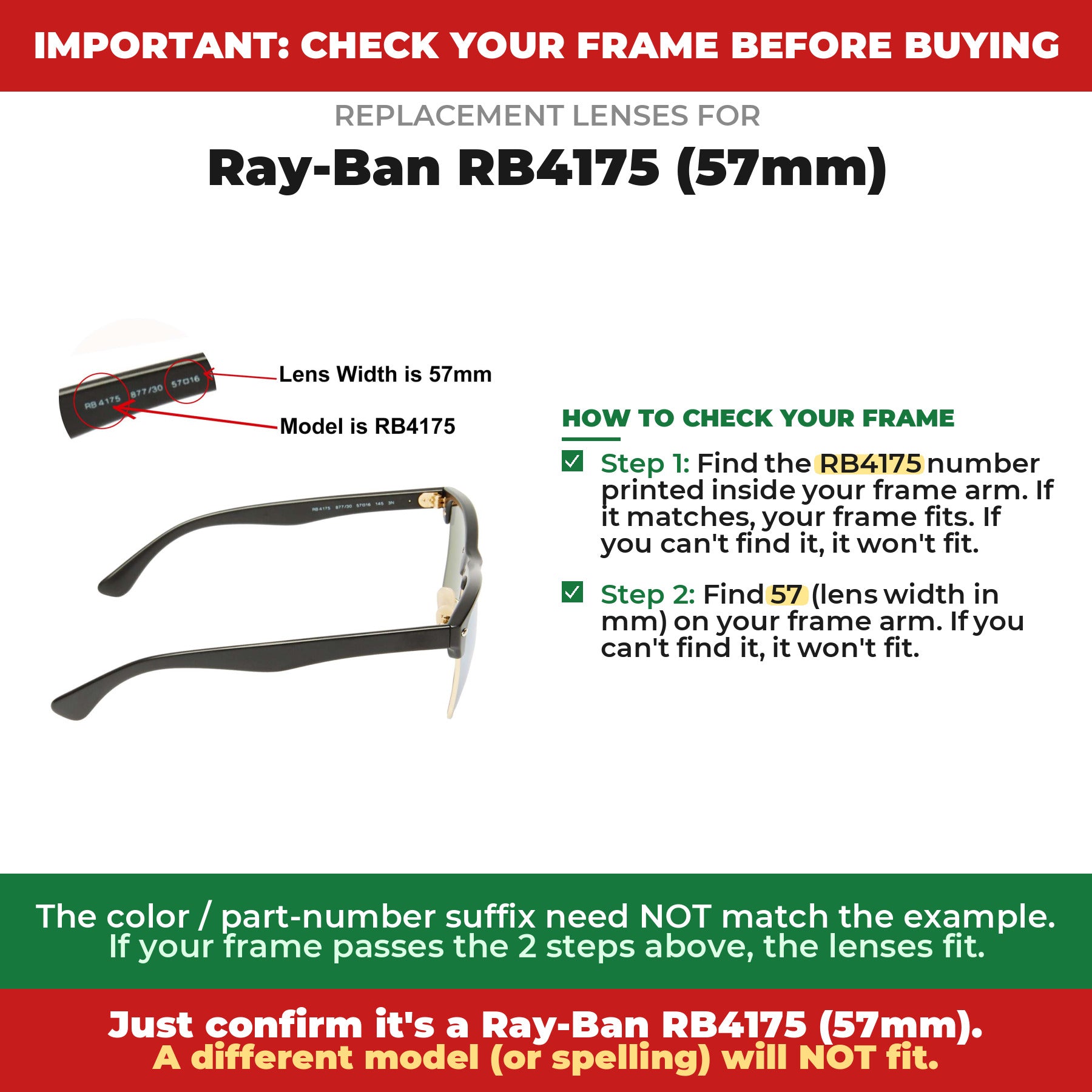 Verify your Ray-Ban RB4175 (57mm) frame##shared