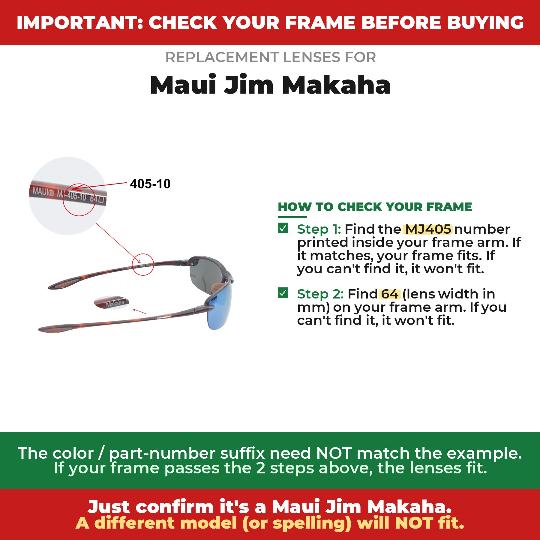 Verify your Maui Jim Makaha frame##shared