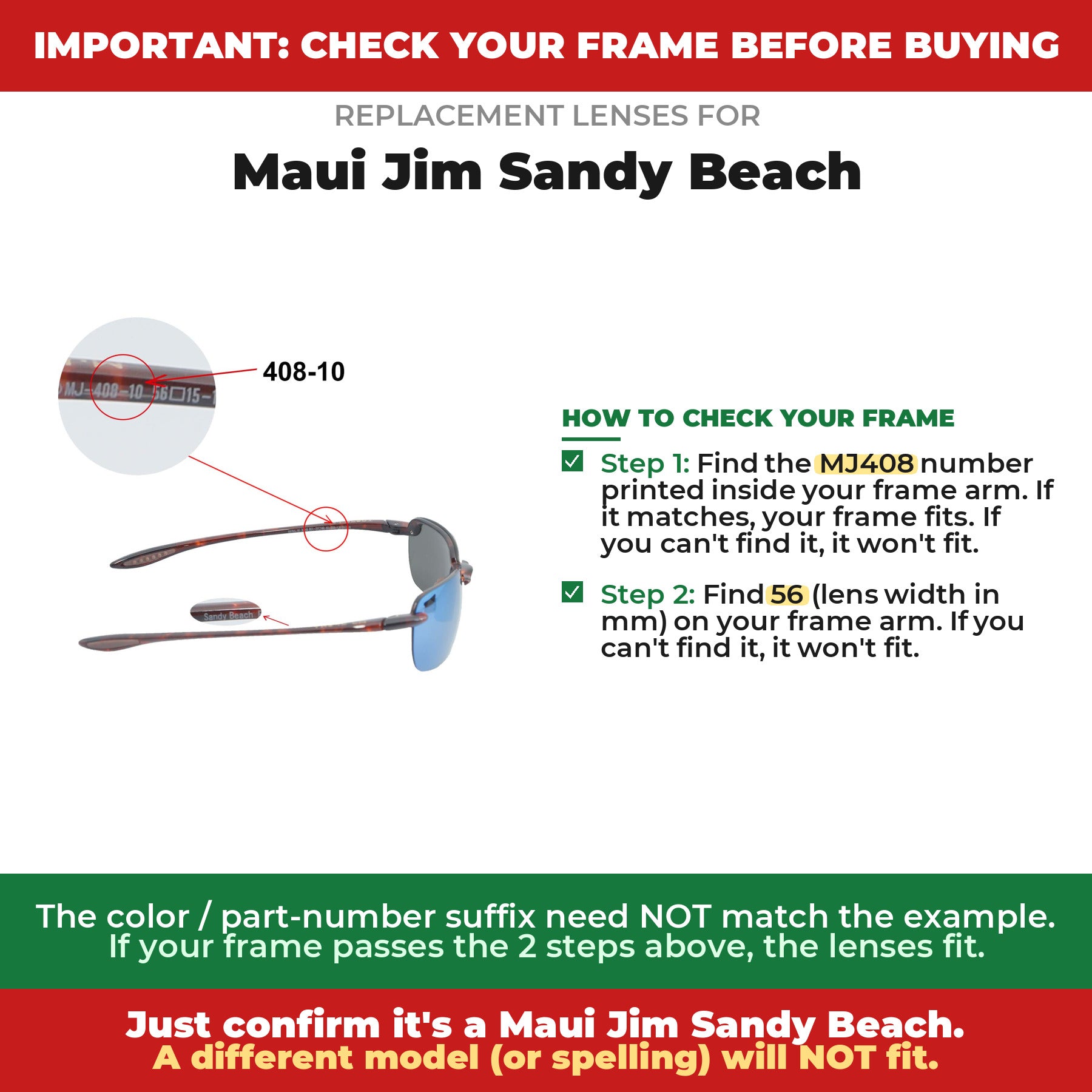 Verify your Maui Jim Sandy Beach frame##shared
