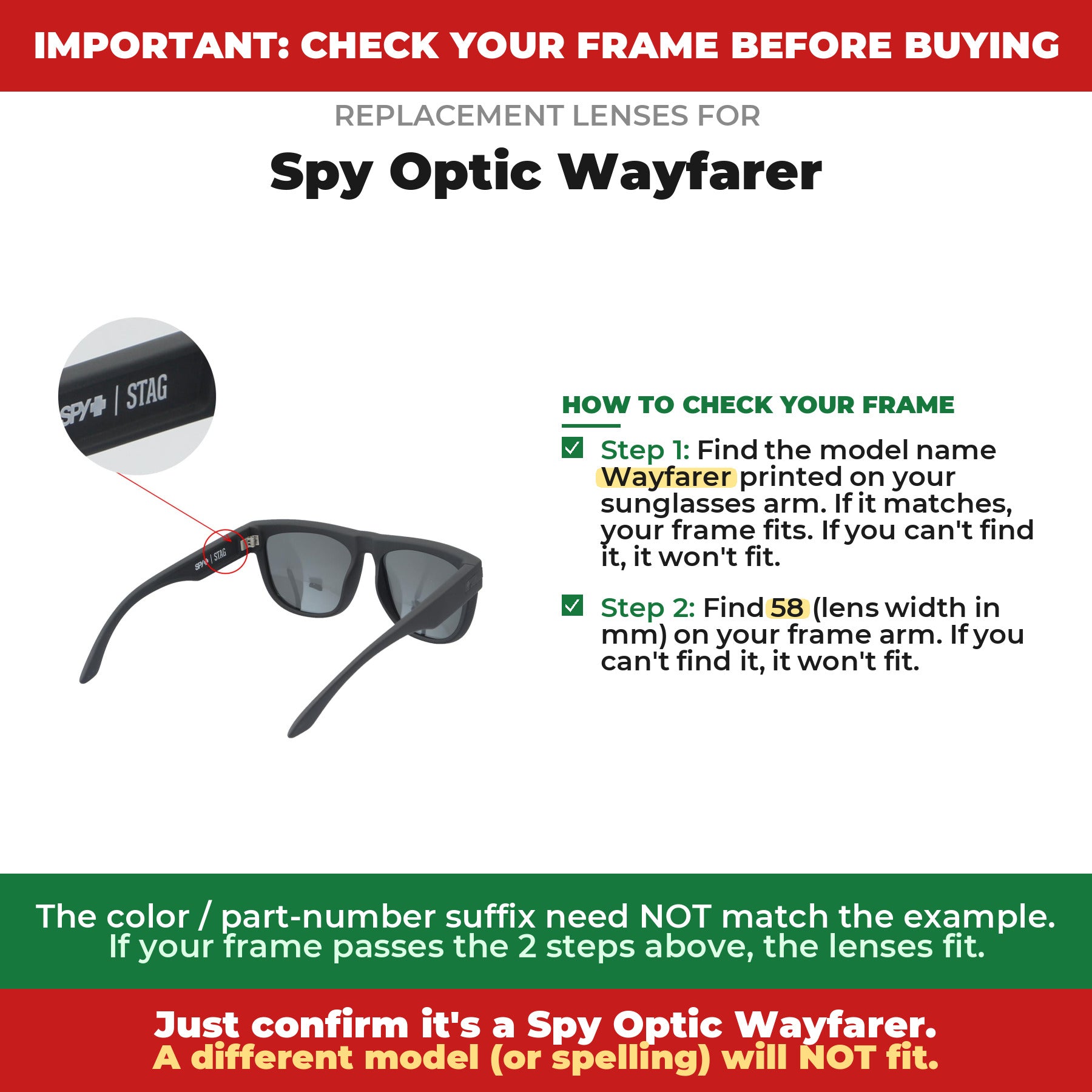 Verify your Spy Optic Wayfarer frame##shared
