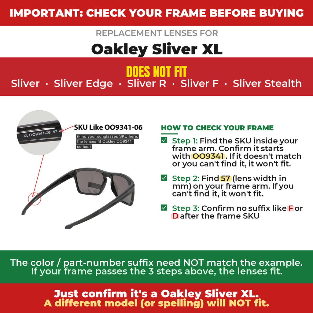 Verify your Oakley Sliver XL frame##shared