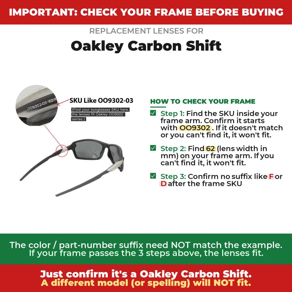 Verify your Oakley Carbon Shift frame##shared