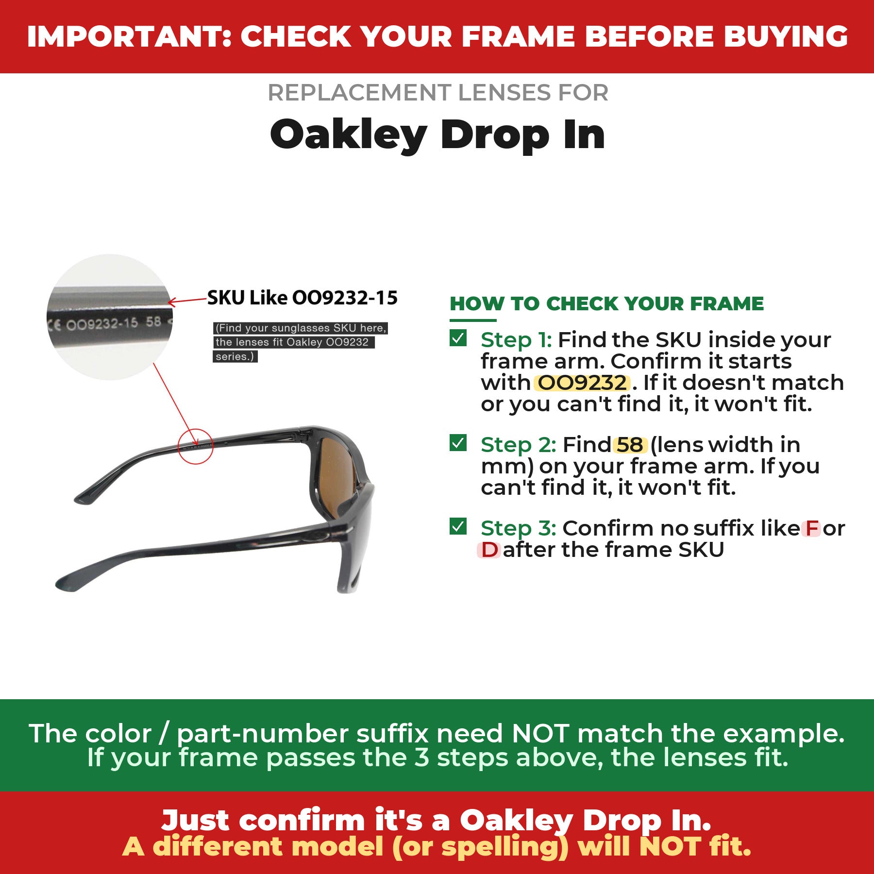 Verify your Oakley Drop In frame##shared