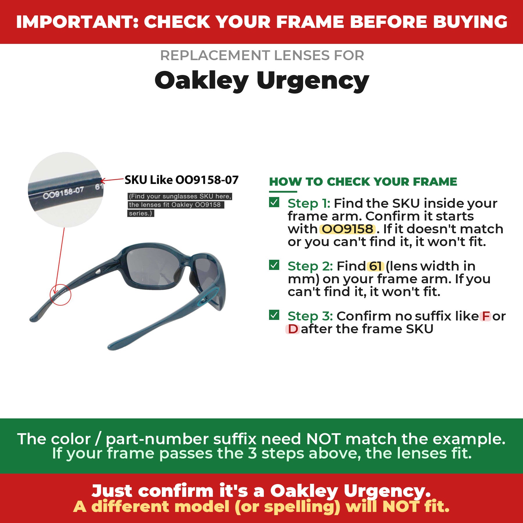 Verify your Oakley Urgency frame##shared