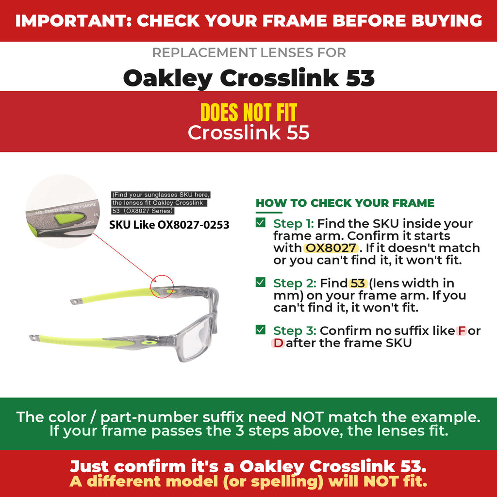Verify your Oakley Crosslink 53 frame##shared