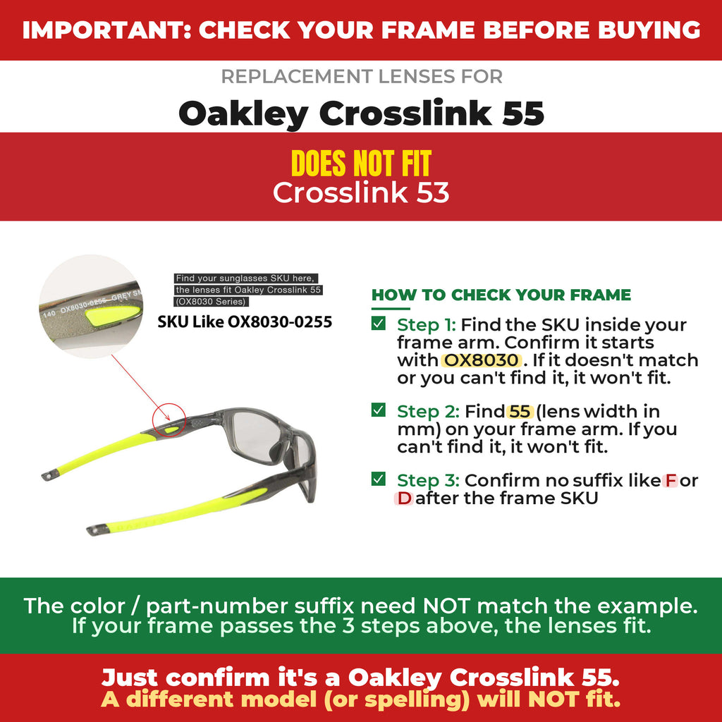 Verify your Oakley Crosslink 55 frame##shared
