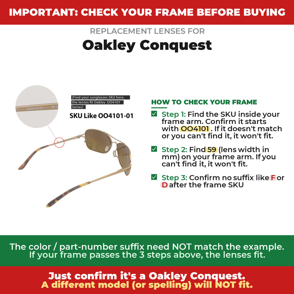 Verify your Oakley Conquest frame##shared