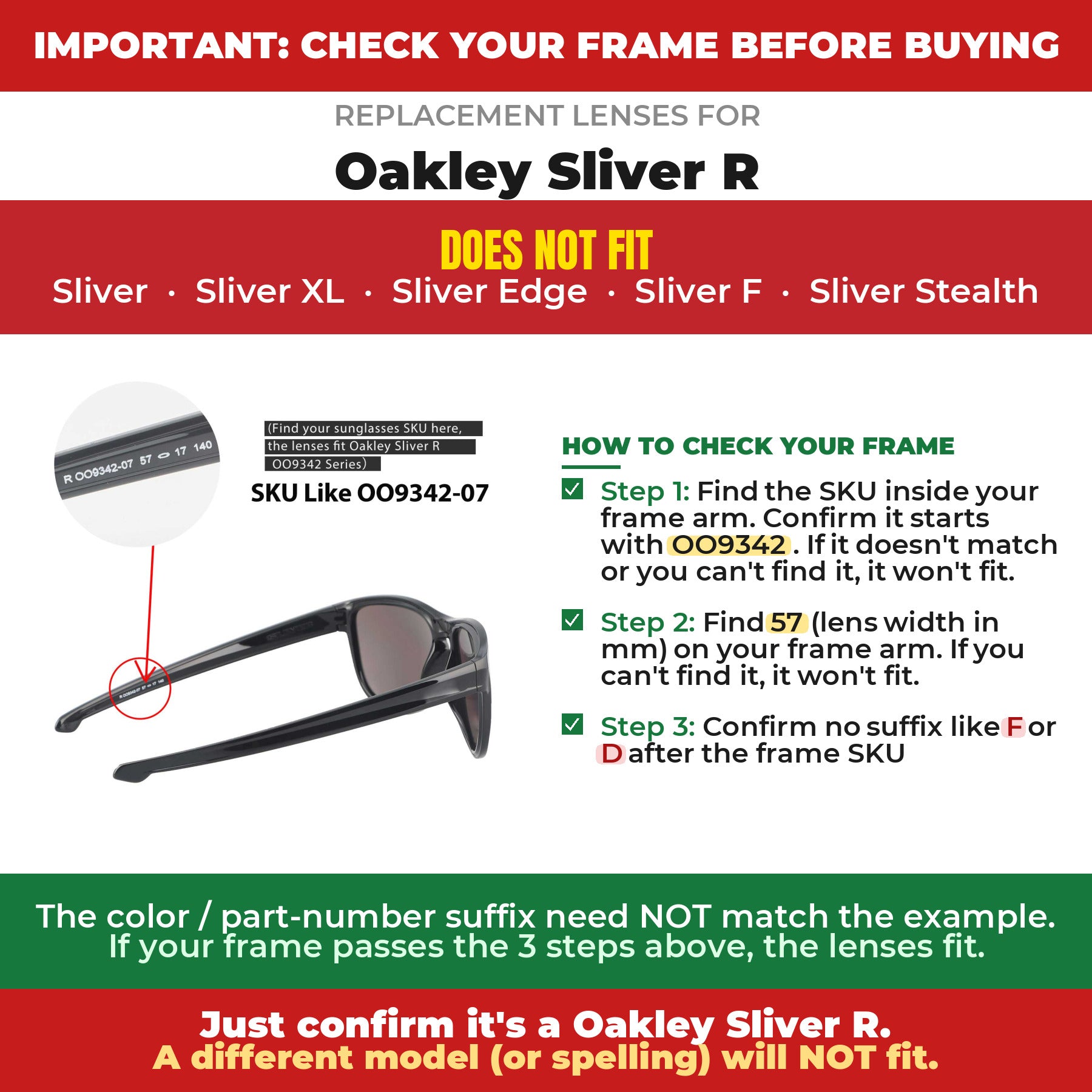 Verify your Oakley Sliver R frame##shared