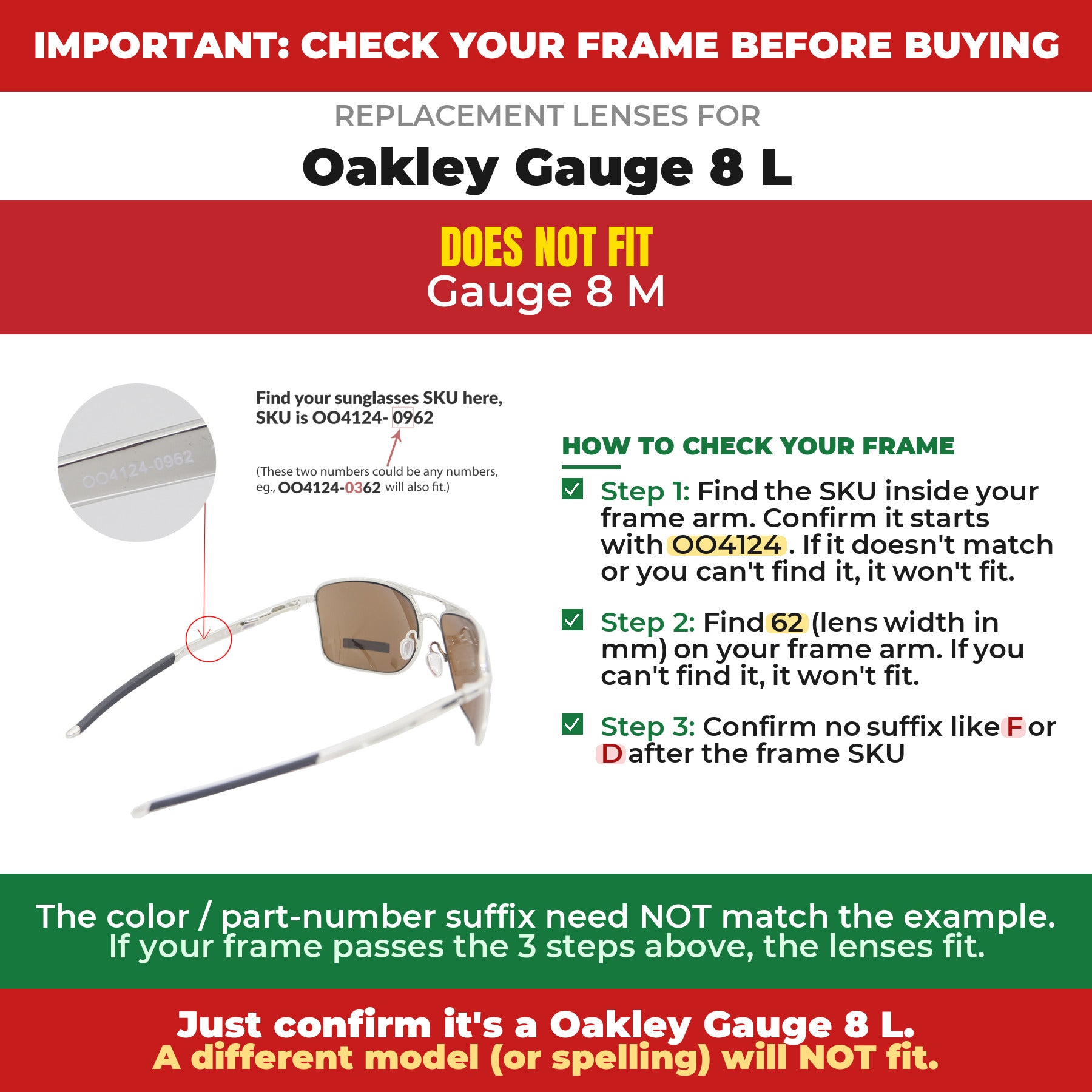 Verify your Oakley Gauge 8 L frame##shared