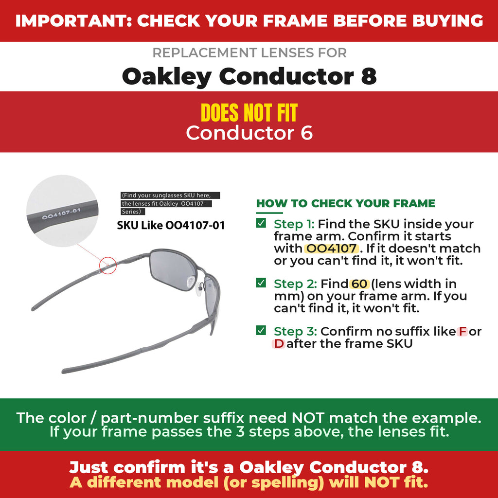 Verify your Oakley Conductor 8 frame##shared