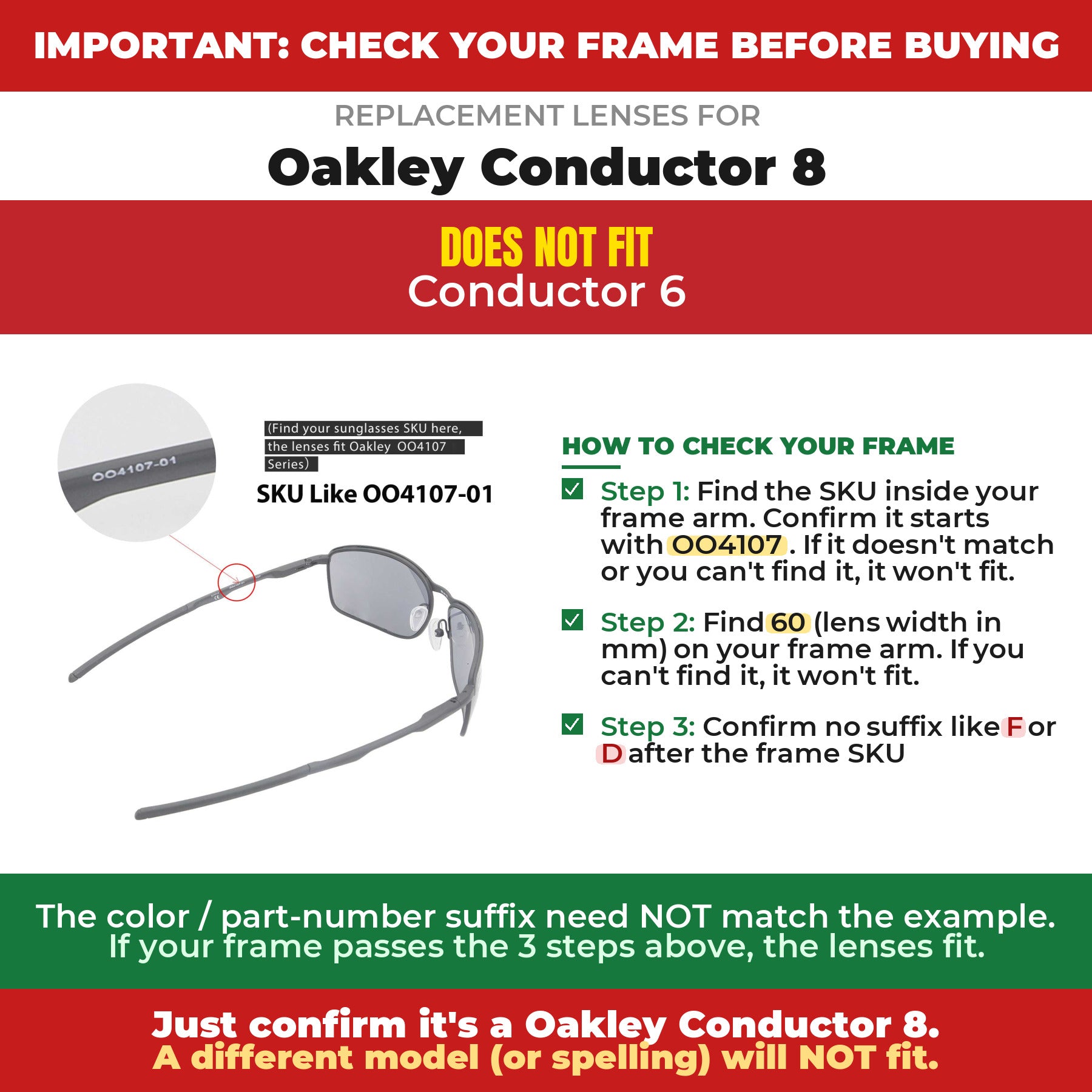 Verify your Oakley Conductor 8 frame##shared