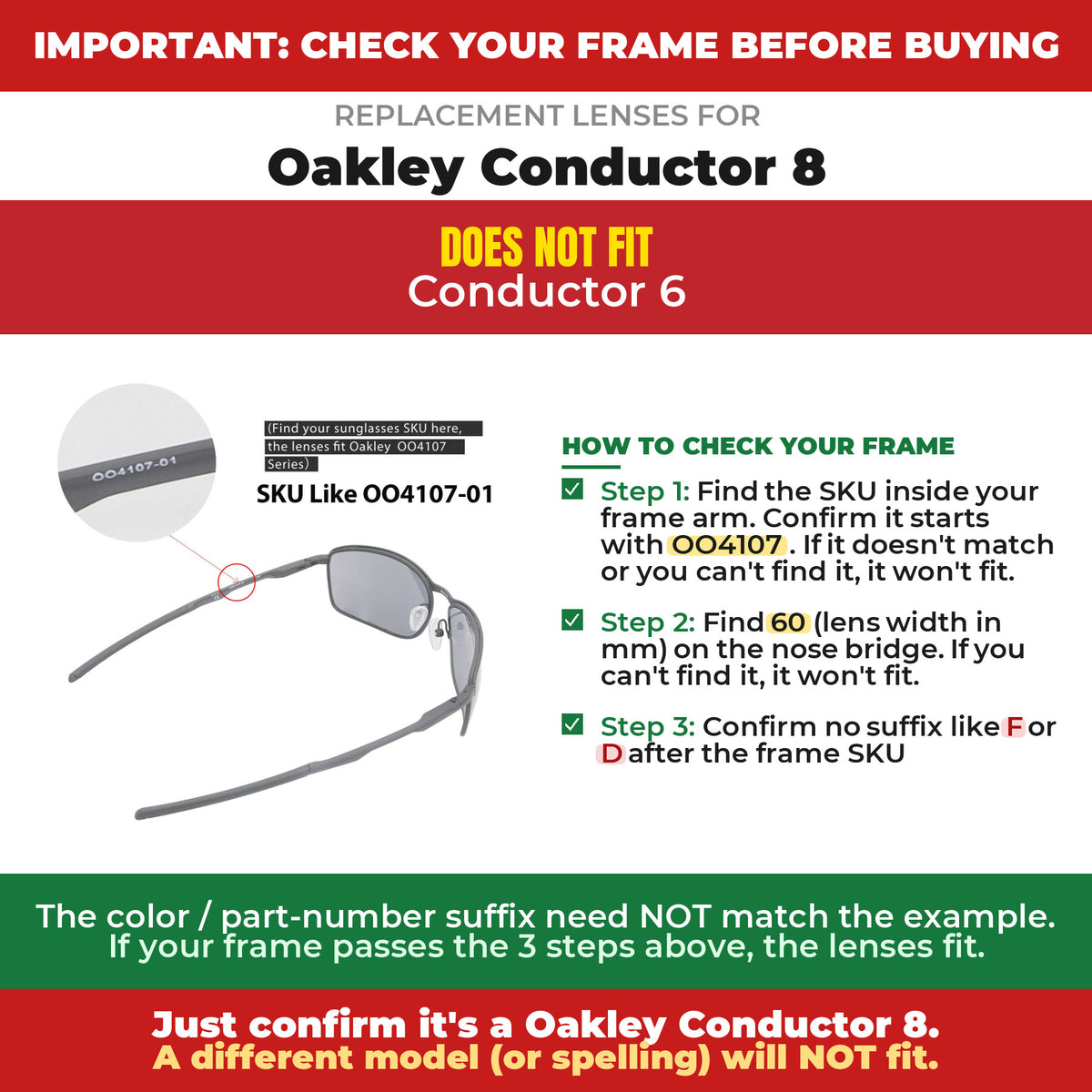 Verify your Oakley Conductor 8 frame##shared