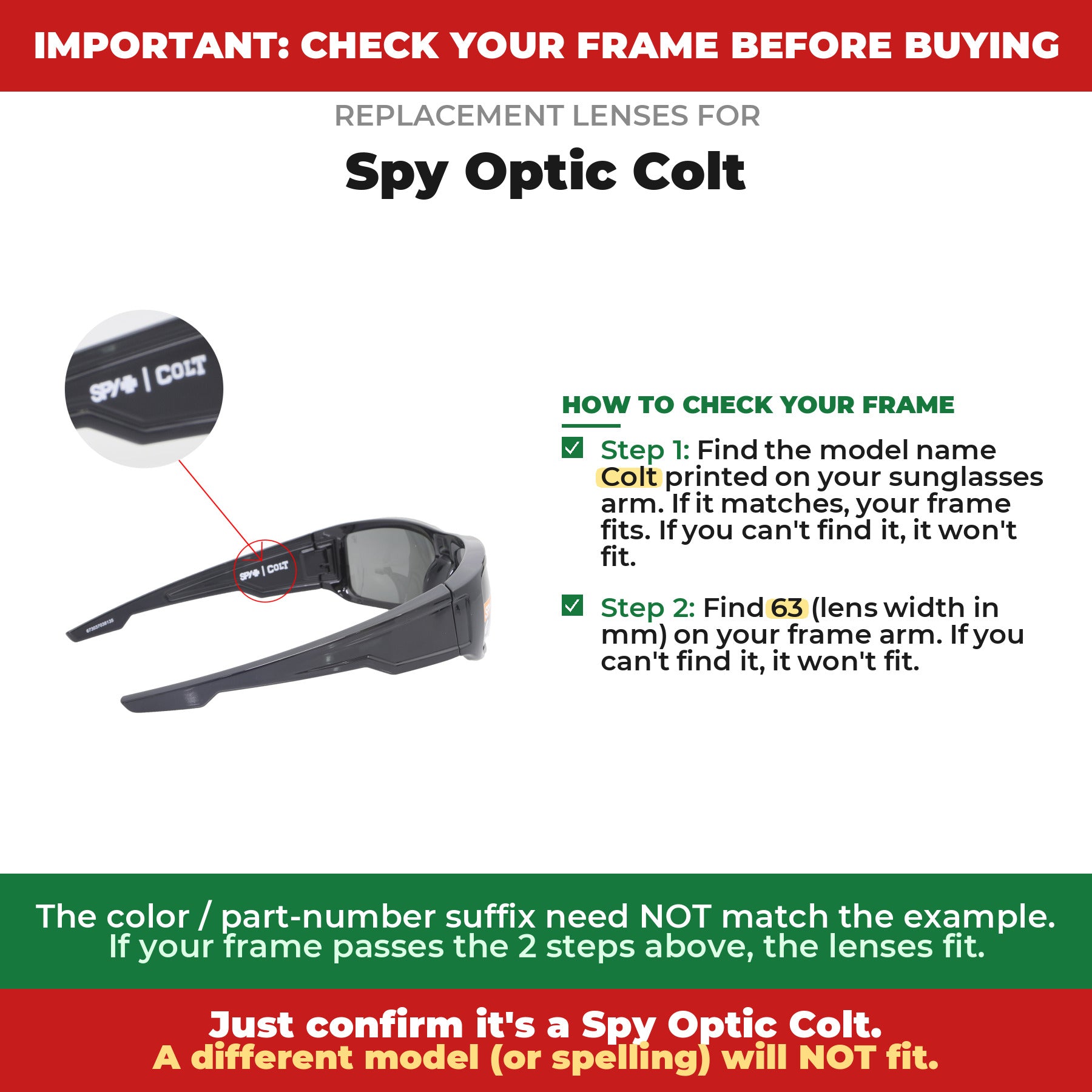 Verify your Spy Optic Colt frame##shared