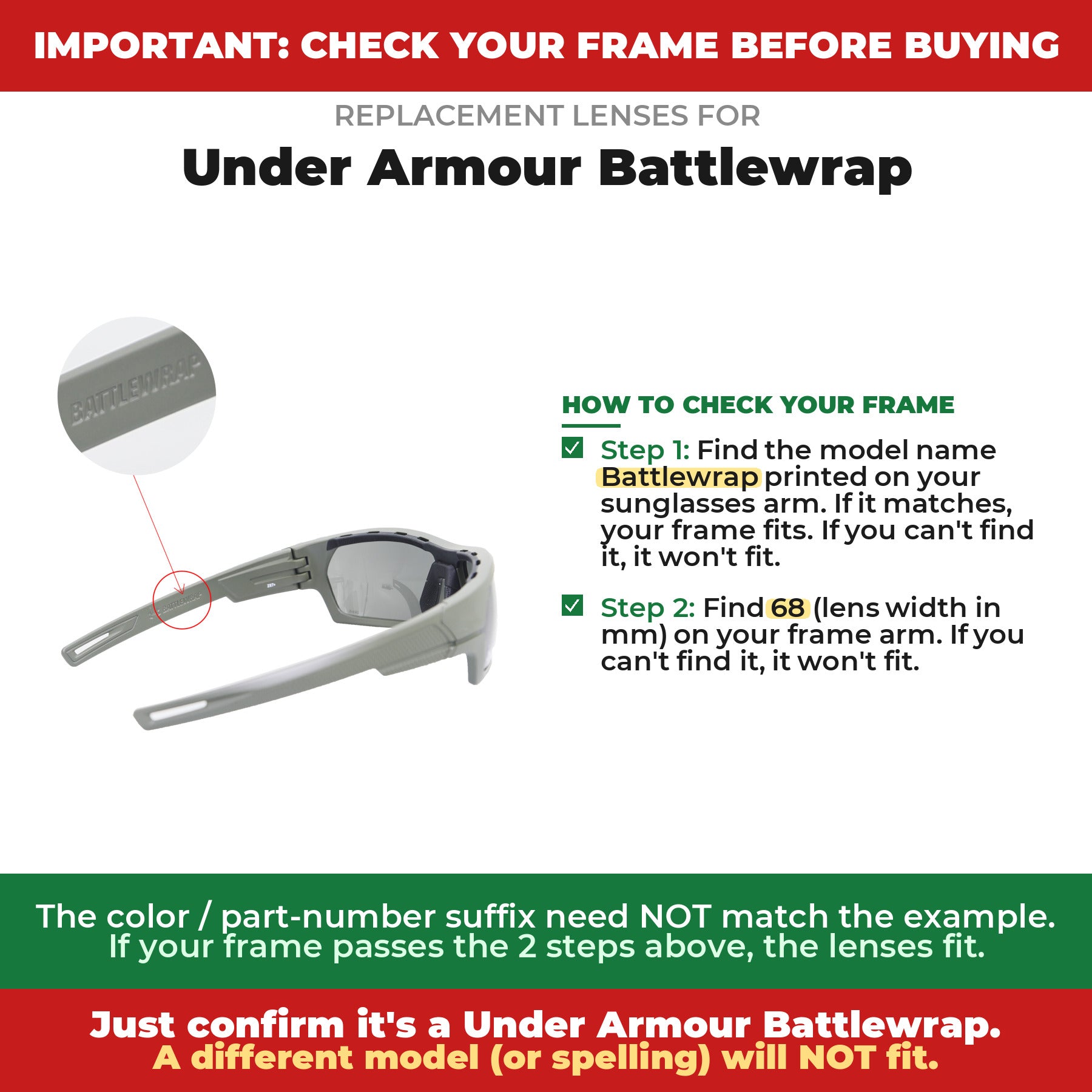 Verify your Under Armour Battlewrap frame##shared