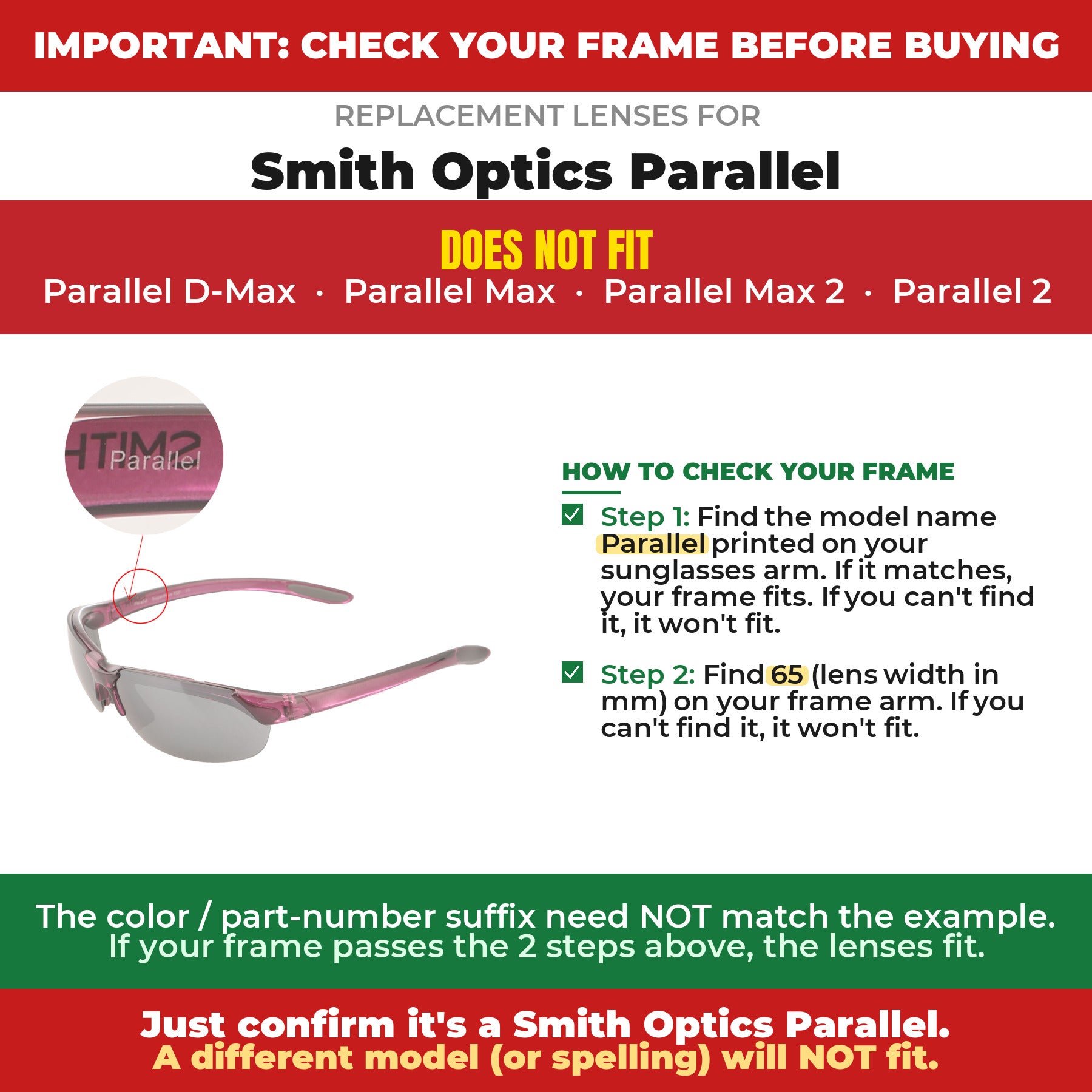 Verify your Smith Optics Parallel frame##shared