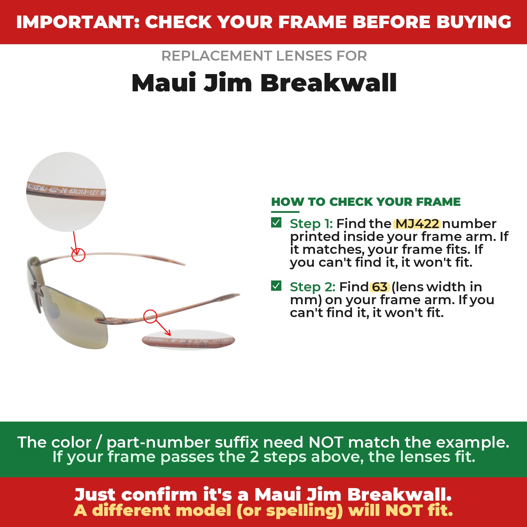 Verify your Maui Jim Breakwall frame##shared
