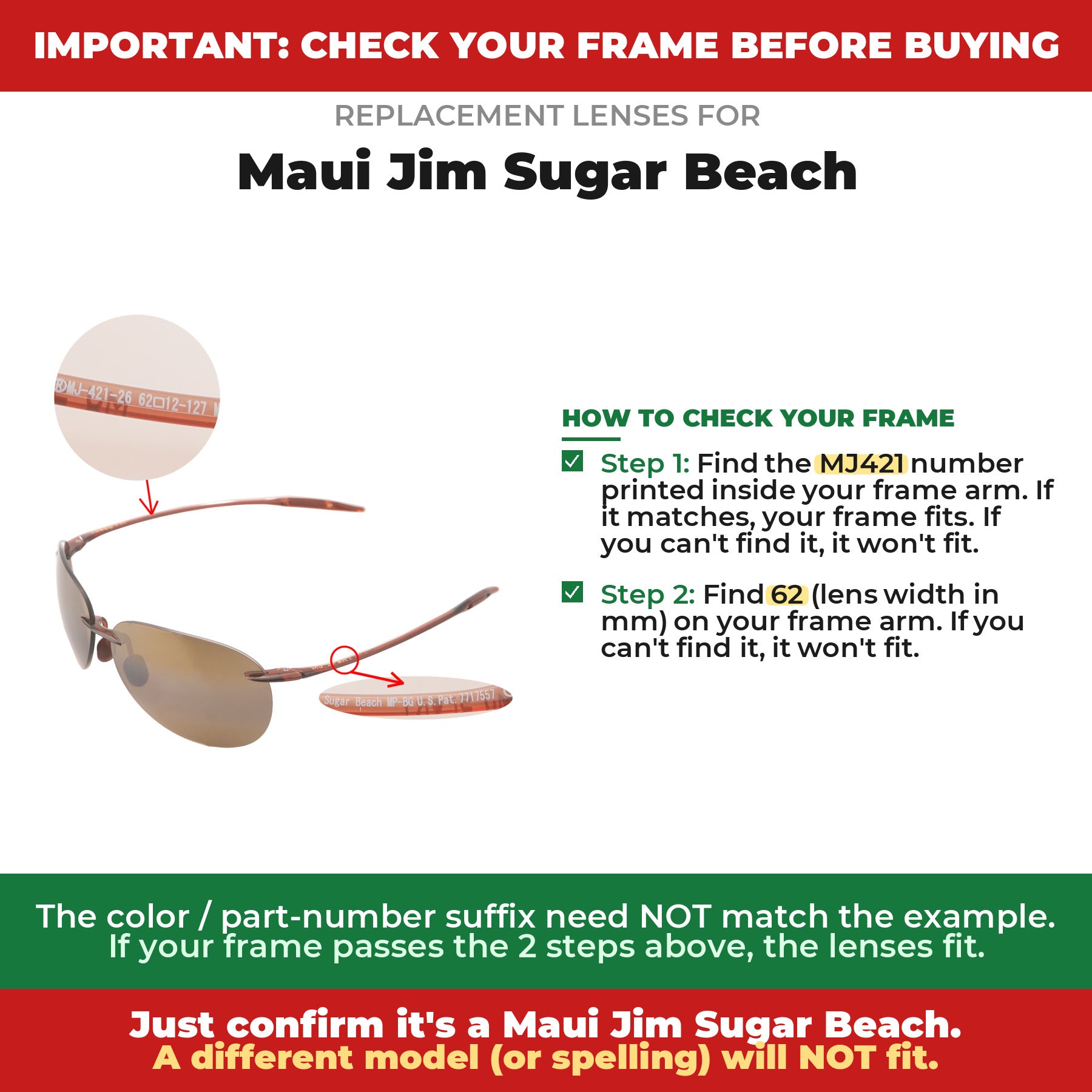 Verify your Maui Jim Sugar Beach frame##shared