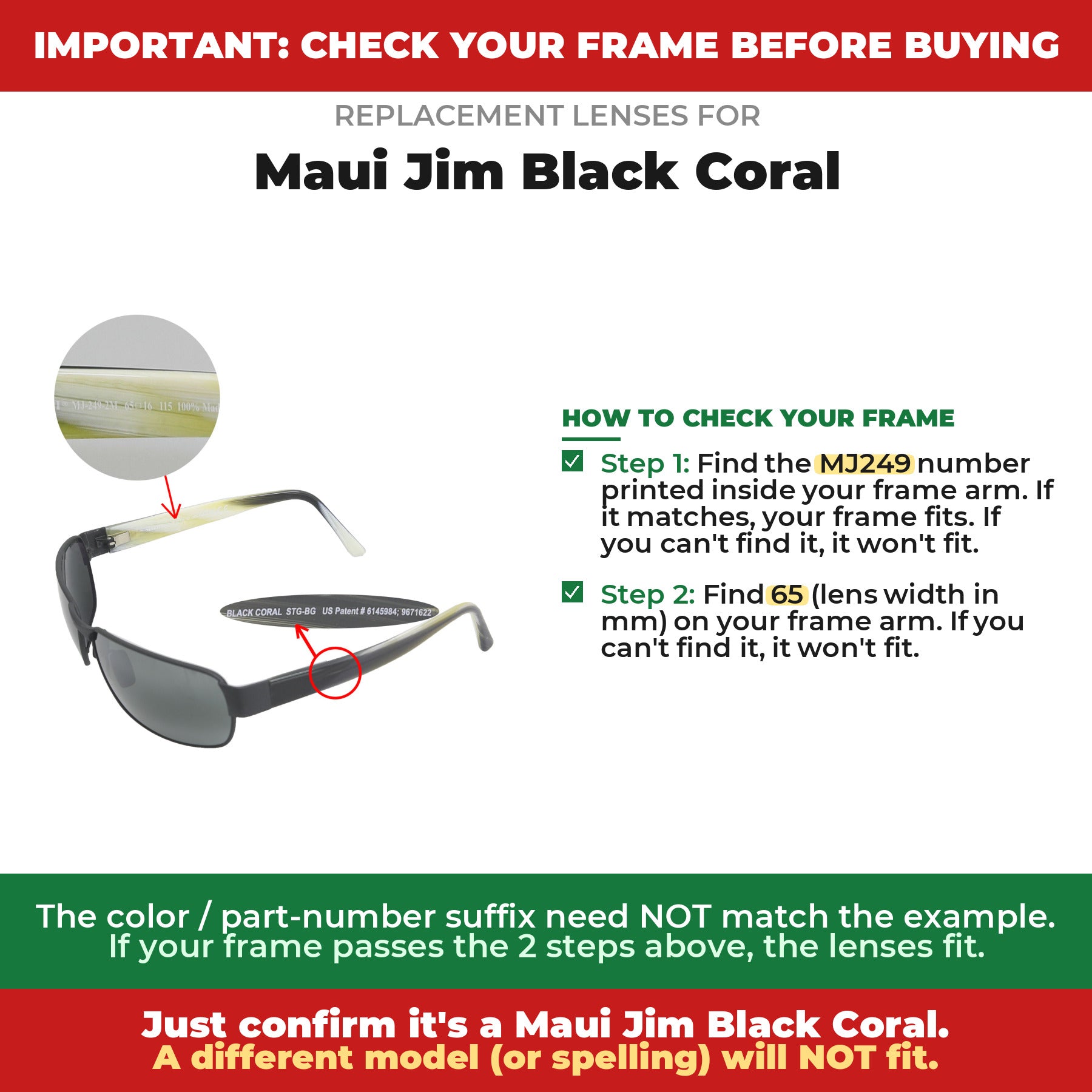Verify your Maui Jim Black Coral frame##shared