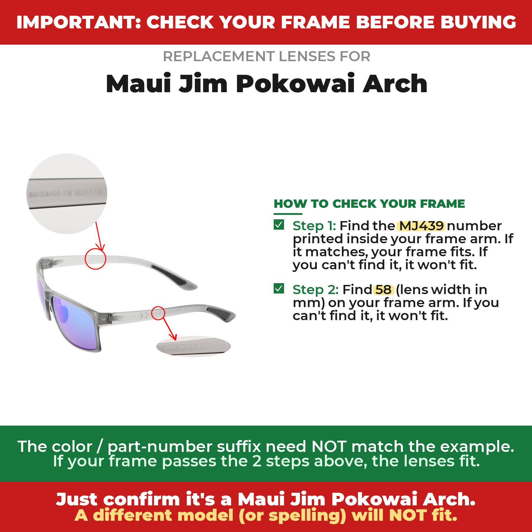 Verify your Maui Jim Pokowai Arch frame##shared