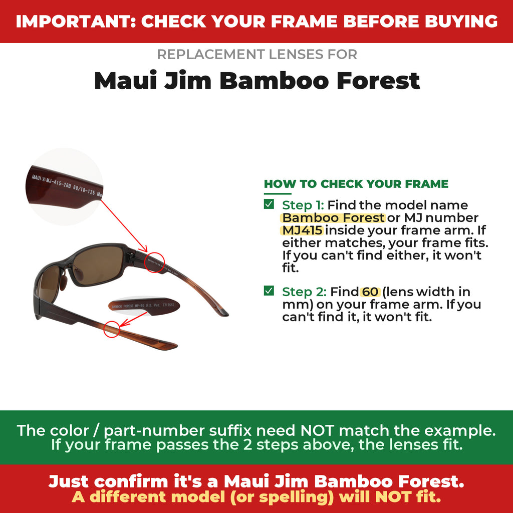 Verify your Maui Jim Bamboo Forest frame##shared